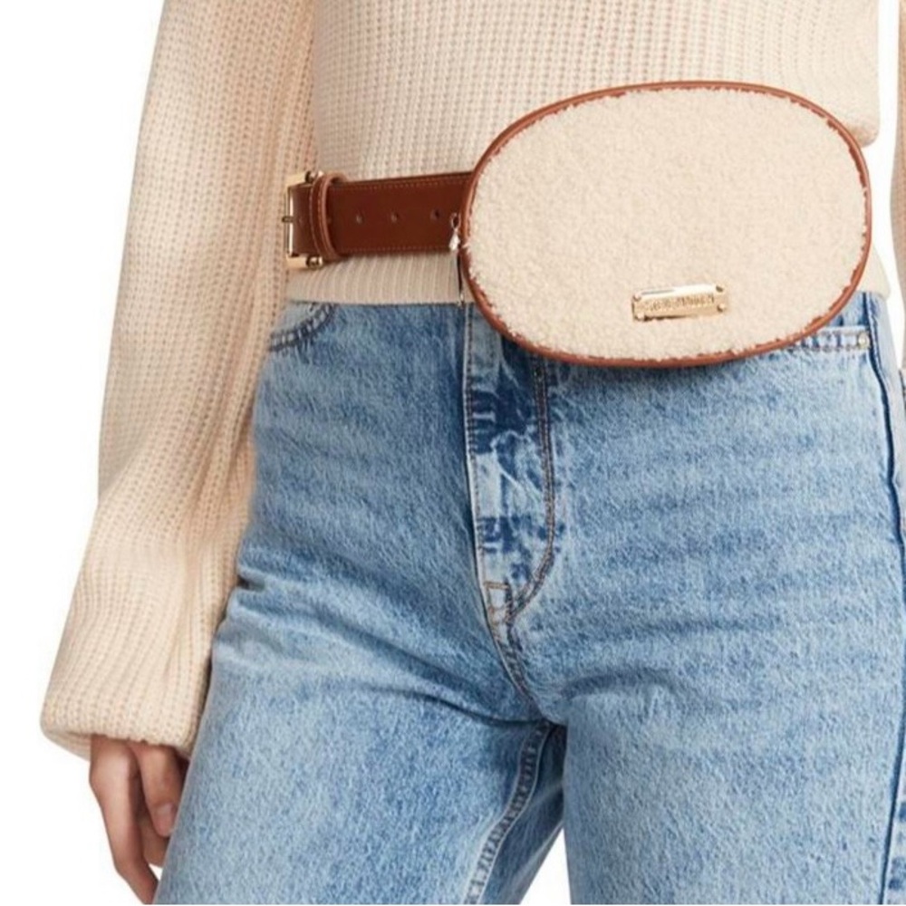 Cream and Brown Belt Bag